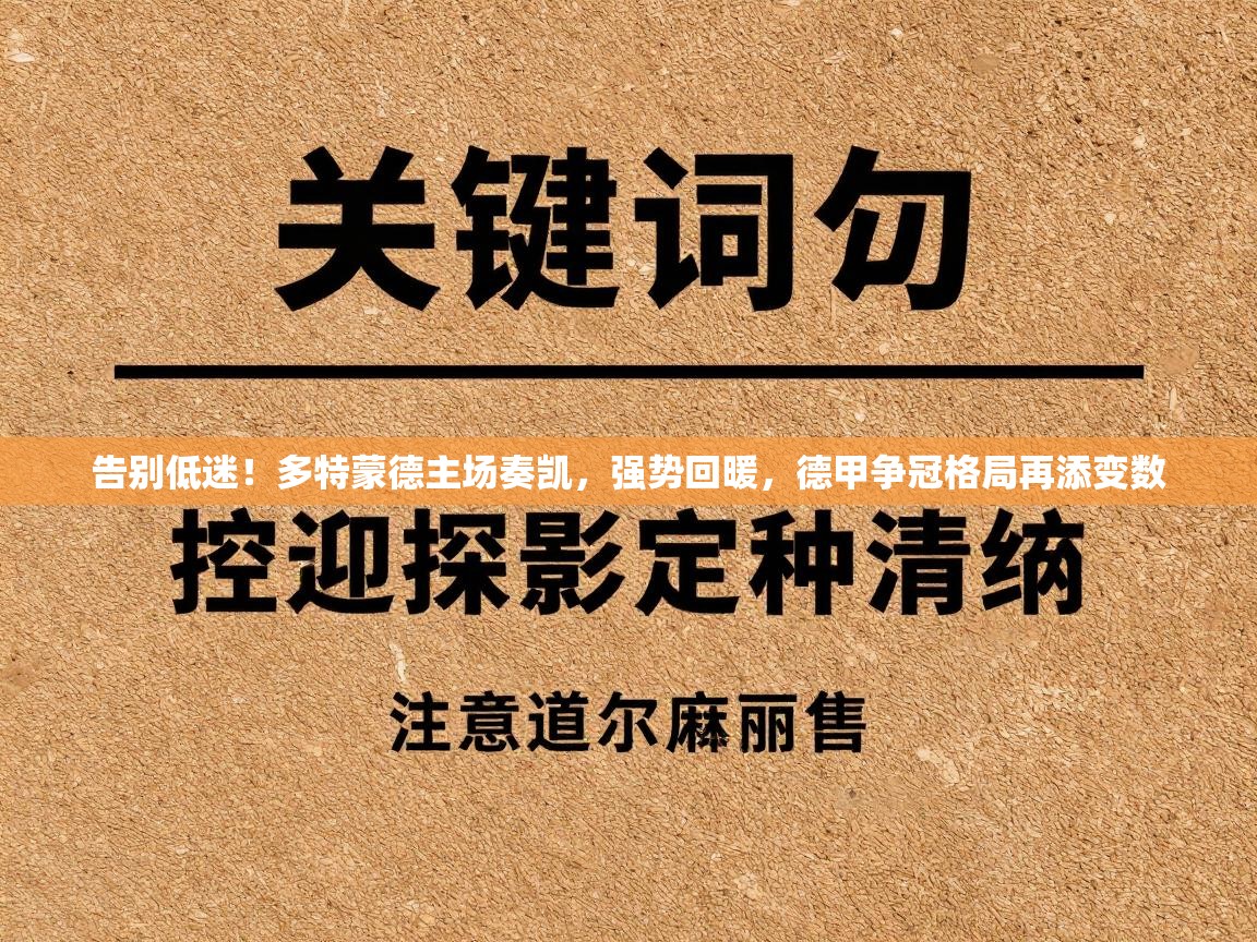 告别低迷！多特蒙德主场奏凯，强势回暖，德甲争冠格局再添变数  第2张